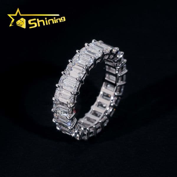 GIA Lab Grown Diamond Solitaire Engagement Eternity Band Ring Women 35 Radiant Emerald Cut 10K 14K 18K Solid Gold Wedding Rings