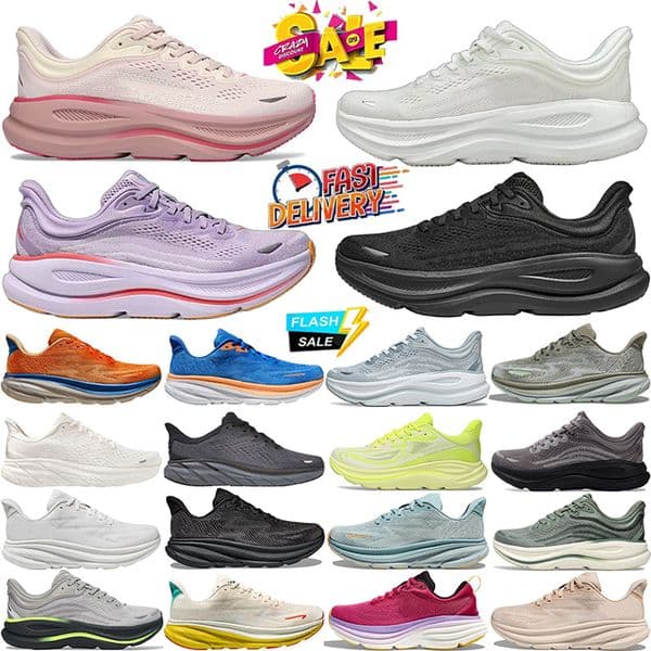 Designer Running Shoes Bondis 8 Clifton 9 Cliftons Runer Sports Harbor Mist Black White Carbon X 2 Free People Casual Outdoor Athletic Mens Women Eur 36-45 size
