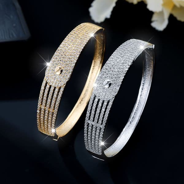 Full diamond zircon open bracelet for women, light luxury, high-end, versatile, fashionable, style, hot item