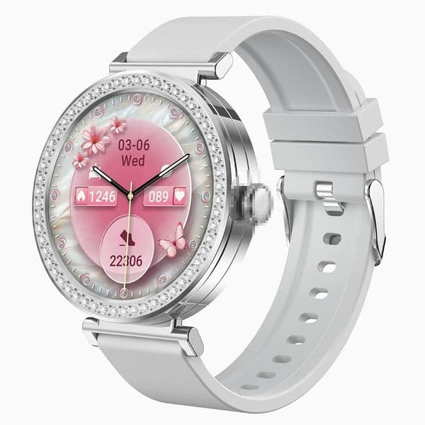 2026 Ladies Smart Watch Diamond Steel Wristband WOMEN Smartwatch Fitness Tracker Bluetooth Call 2 Straps Good Gift for Lady WIFE Girls