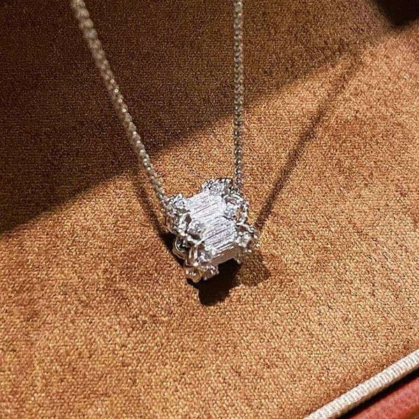 Jewelry Necklaces Vintage 100% Pure 925 Sterling Silver Pendant Pave Aaa Zircconia Frosted Lace Necklaces For Women Wedding Jewelry Visionice