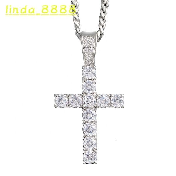 Wholesale Fashion Iced Out Moissanite/MoissaniteVVS Cross Pendant for Necklaces