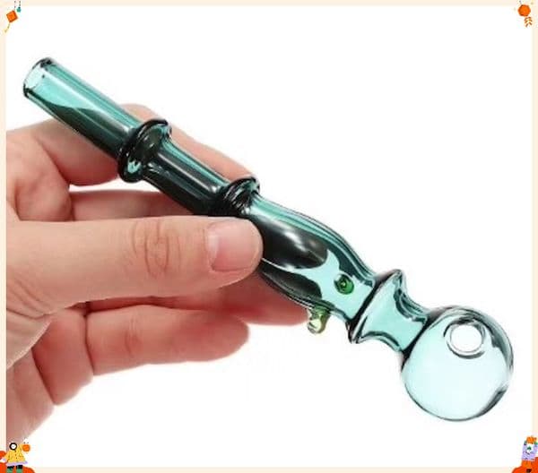 Colorful 14cm Creative Design Alien Style Mid Nubs Designed Glass Oil Burner Pipe With 3cm Big Bubbler Head Bowl smoking hand straw tube nails pipes