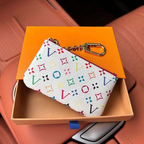A Mini Wallet Womens Mens Keychain Ring Credit Card Holder Coin Purse Dust bag with box walletGenuine Leather Women s Coin Purse Zipper Small Wallet gift giving 28