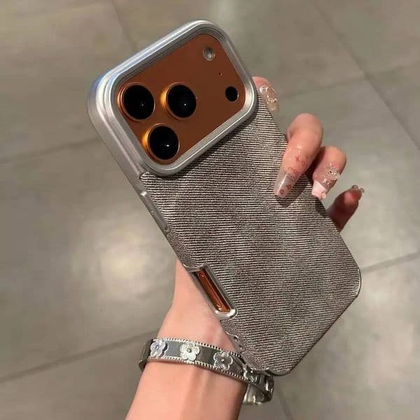 Luxury Jeans Soft Plating Case for iPhone 17 Air 16 15 14 Plus 13 12 11 Pro Max Shockproof Bumper Fabric Brand Cover Capa ddmythur