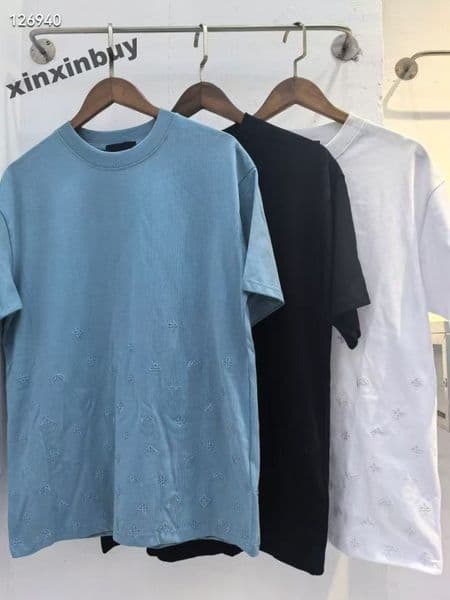 xinxinbuy Men designer Tee t shirt 2026 hem letters jacquard embroidery fabric cotton short sleeve women gray white black red green S-3XL