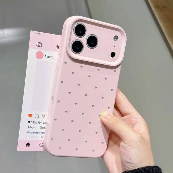 Love Heart Liquid Silicone Case For iPhone 12 13 14 15 Pro Max 17 Air 16 Plus Soft Camera Control Button Cover ddmythur
