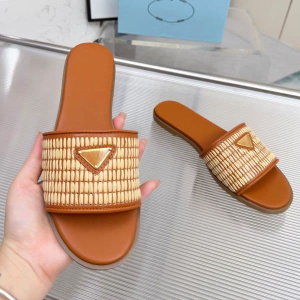 Designer Slippers Women sandals Slides cowboy flat slippers old flower sandals summer beach slides metal buckle design same style Slippers