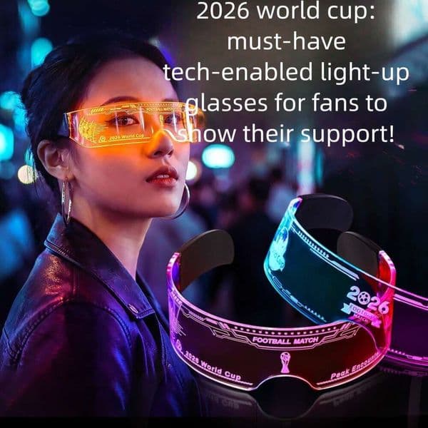 2026 World Cup in the US, Canada, and Mexico LED Colorful Light-Up Technology Glasses for Football Fans