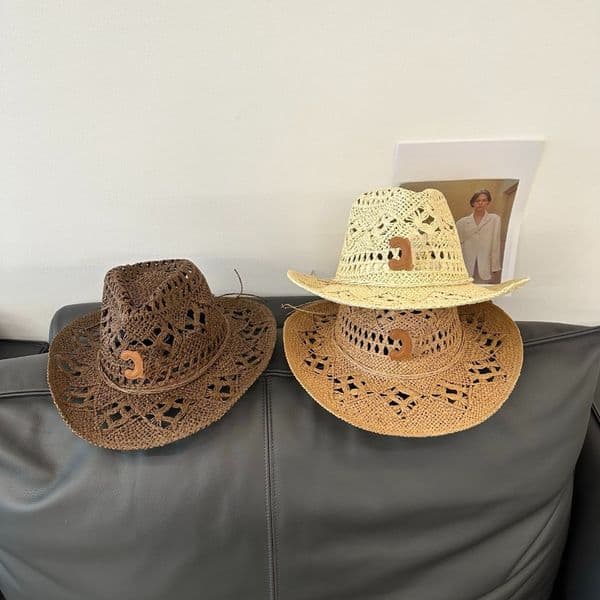 Bucket Hat Designer Women Men Woven Cowboy Grass straw hat Wide Brim Fisherman Summer Breathable Sunscreen Beach Vacation Outdoor Recreation