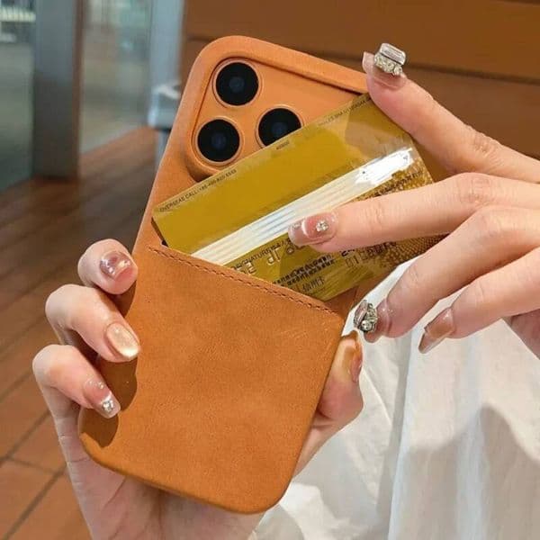 Business PU Leather Card Holder Wallet Bumper Case For iPhone 17 Air 16 15 14 13 12 Pro Max Plus Shockproof Matte PC Soft Cover ddmythur