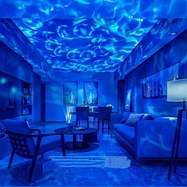1pc Vibrant Water Ripple LED Projection Light,Remote Control,USB-Powered,RGB Atmosphere Projector for Bedroom,Home Theater Decor