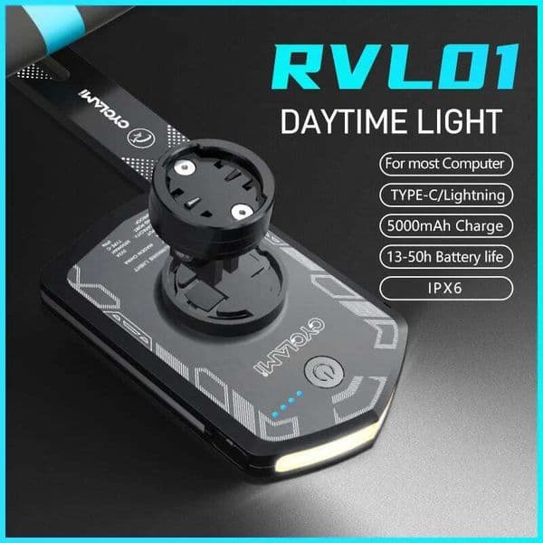 CYCLAMI RVL01 Bicycle Headlight Daytime Front 5000mAh Bike Safety Visibility Cycling Light for Garmin XOSS IGS Charging