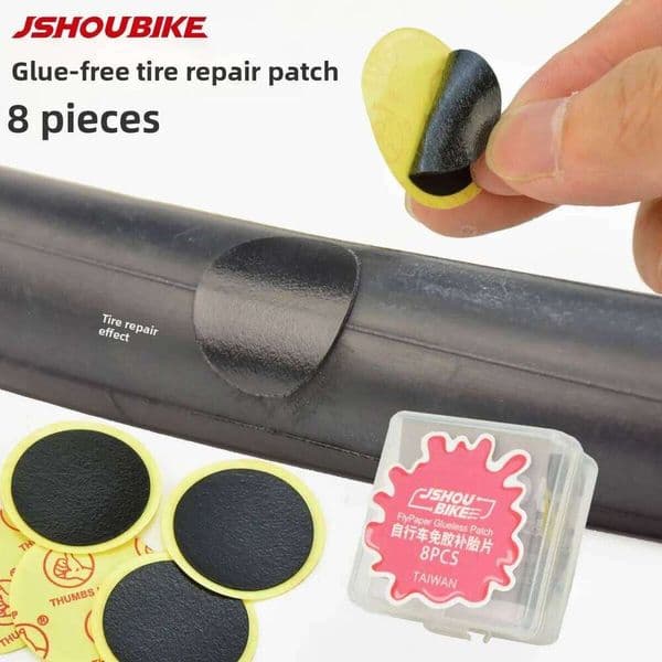 Glue-free MTB road bike pry bar Portable tire patch tool Bicycle accessories Waterproof Bike Patch Repair Kit