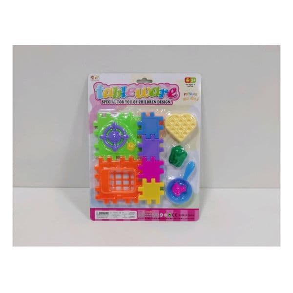 Tableware Building Blocks Toy Set Durable Imaginative Food Prep Activity Kit: Interactive Learning Through Play
