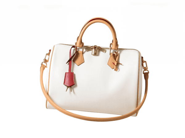Color Block Leather Key Pouch Designer Bag - Zipper Interior Pocket & Detachable Shoulder Strap