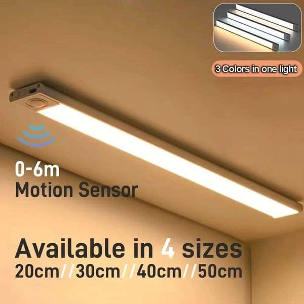 Motion Sensor Night Light USB Rechargeable Wireless Lamp Under Led Lights for Kitchen Cabinet Bedroom Wardrobe Lighting