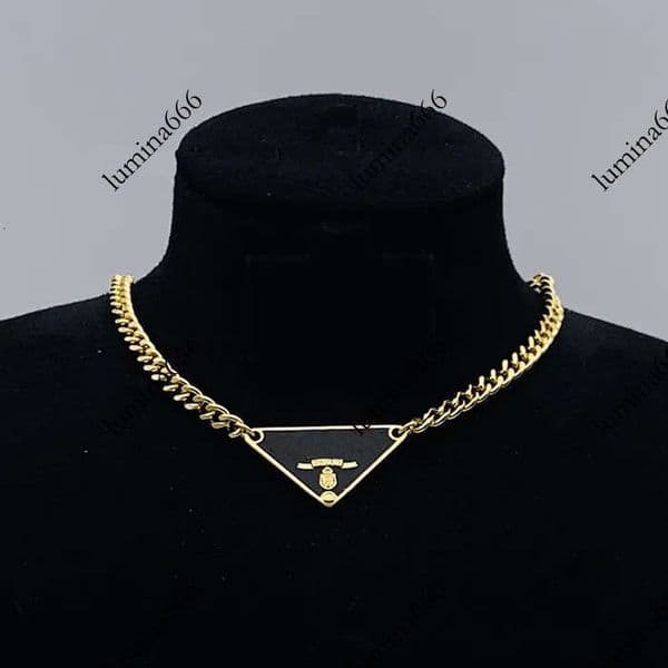 Classic Stainless Steel Jewellery Luxury Designer Men's Hip Hop Women's Inverted Triangle Necklace