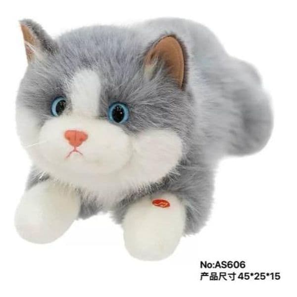 Plush Simulated Lying Cat Plush Toy 18x15.6x10cm