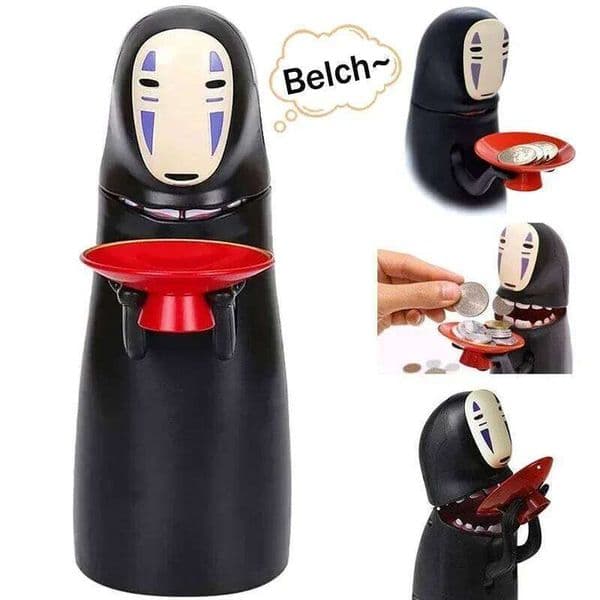 Anime Cartoon Model Figure Toy Piggy Automatic Coin Eating Cool Bank for Boys Girls Funny Money Box Birthday Holiday Gift