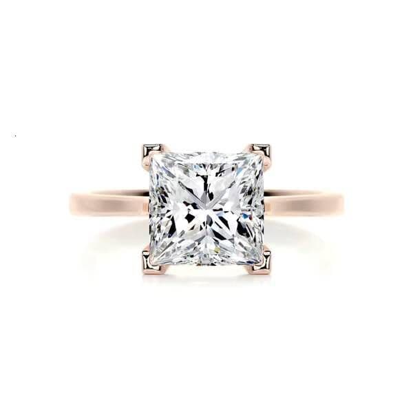 288 Ct Princess Cut Lab Grown Diamond Solitaire Set Engagement Ring Rose Gold 14K IGI Certified VS Clarity E Color Bohemian