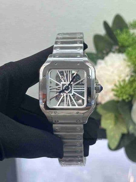 Top quality santoss watch mens watch watches 1847MC mechanical movement super clone watch smartlink system sapphire crystal glass 39.8mm 35.1mm 27mm with box XQI0