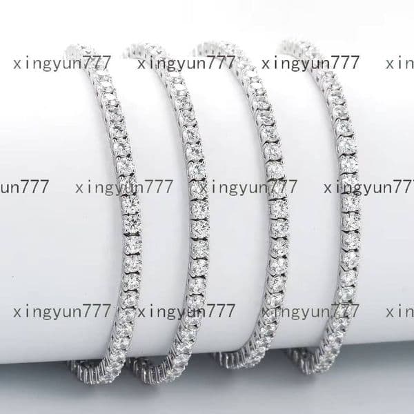 Wholesale Mens Luxury Sliver Rose Gold Plated 25MM 3MM 4MM 5MM Iced Out Cubic Diamond Tennis Bracelet for Women Men