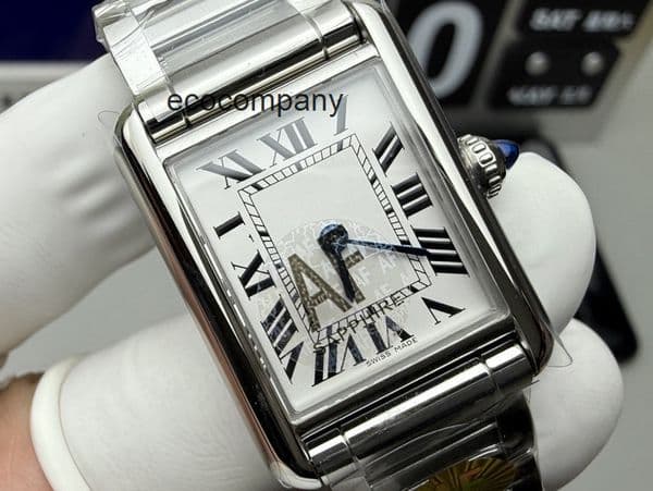 Top quality tanks watch watches super clone watch luxury watch women designer mens watch swiss quartz movement sapphire glass leather strap 22mm 25.5mm with box YYJB