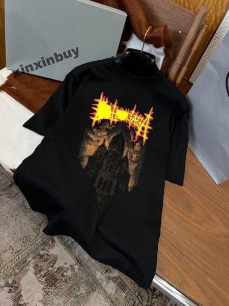 xinxinbuy Men designer Tee t shirt 2026 Gothic letter pattern printing short sleeve women white red gray blue black XS-3XL