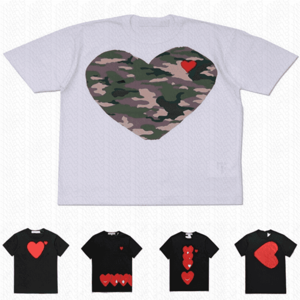 Luxury Designer PLAY Mens T shirts Red Heart Fashion Embroidered Casual T-shirt Cotton Printed Short Sleeve Women High Quanlity Tshirts Summer very nice