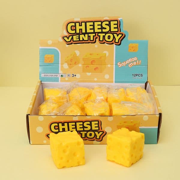 2026 Cheese Squishy Toy Simulation Cheese Squeeze Toy Soft Cute Decompressing Pinching Cheese Sticky Slow Rebound for Adults Toy BY SEA