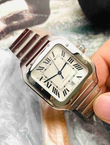 Top quality santoss watch mens watch watches 1847MC mechanical movement super clone watch smartlink system sapphire crystal glass 39.8mm 35.1mm 27mm with box EK70