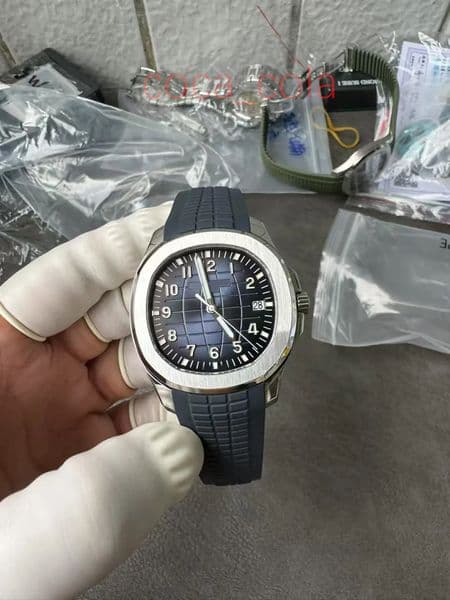 TOP quality APW+ Aquanaut 5168 42mm BLUE Dial on BLUE Rubber Strap 330 Movement Aquanaut Sapphire 904L Stainless Luxury 100M Dive Automatic mechanical mens watch