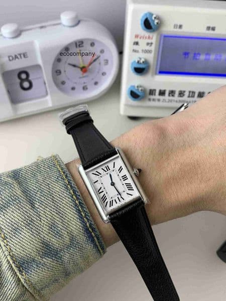 Top quality tanks watch watches super clone watch luxury watch women designer mens watch swiss quartz movement sapphire glass leather strap 22mm 25.5mm with box ROQZ