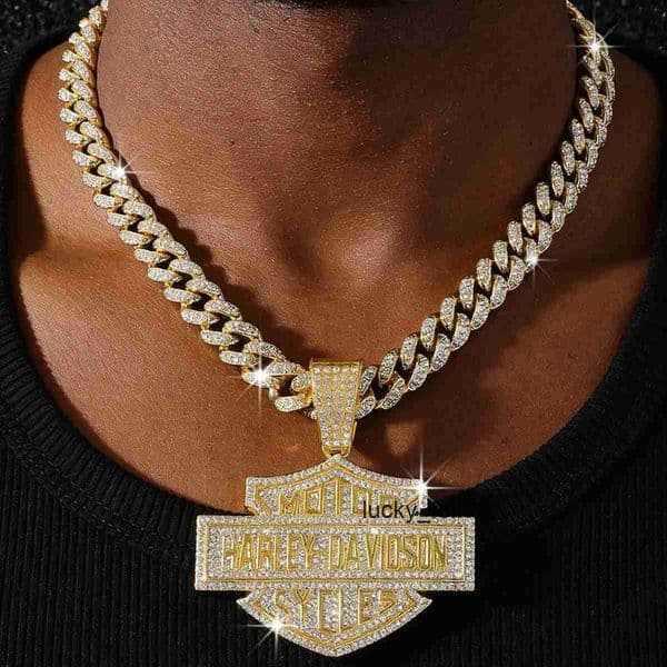 New mens full-diamond chain hip-hop style personalized English letter pendant necklace