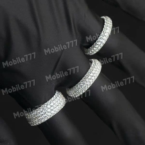 Fashion Design 925 Solid Silver With Iced Out GRA Round Moissanite Diamond for Hiphop Ring