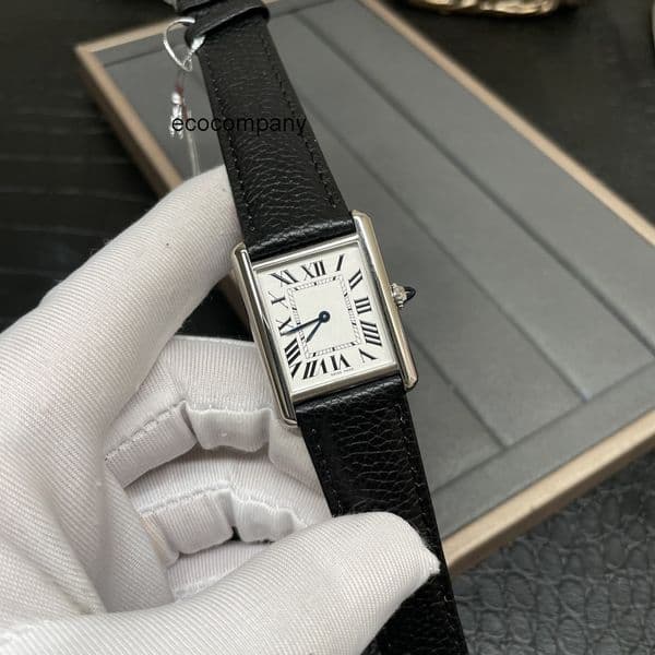 Top quality tanks watch watches super clone watch luxury watch women designer mens watch swiss quartz movement sapphire glass leather strap 22mm 25.5mm with box LB9H