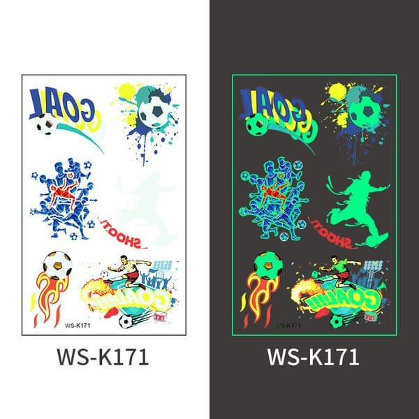 Luminous Football Temporary Tattoo Stickers, Waterproof World Cup Club Fan Face Arm Decals