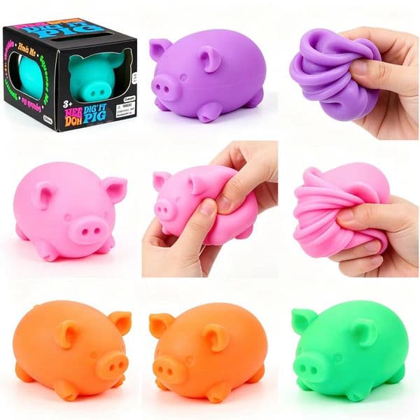 Schylling Nee Doh Dig It Pig Squishy Stress Relief Toy Soft Squeeze Fidget Sensory Toy Handheld Decompression Gift For Kids Adults pre-sale