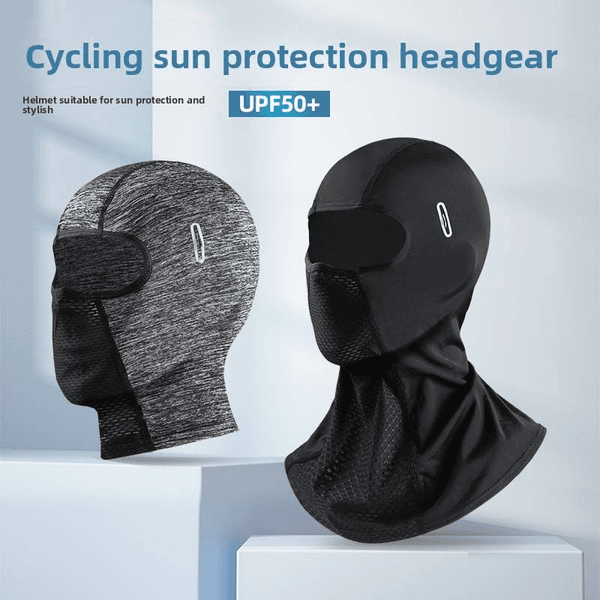 Custom logo sunscreen hood for adults and men is suitable for riding fishing windproof motorcycle ice silk full-face helmet with internal sunshade full-face ski mask.