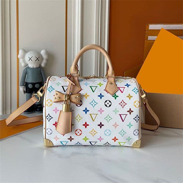 designer bags shoulder bag leather takashi murakami handbag baguette canvas women colorful bag fashion composite lady beach clutch tote woman bag purse wallets