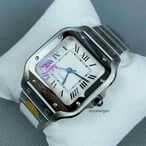 Top quality santoss watch mens watch watches 1847MC mechanical movement super clone watch smartlink system sapphire crystal glass 39.8mm 35.1mm 27mm with box 1GTS