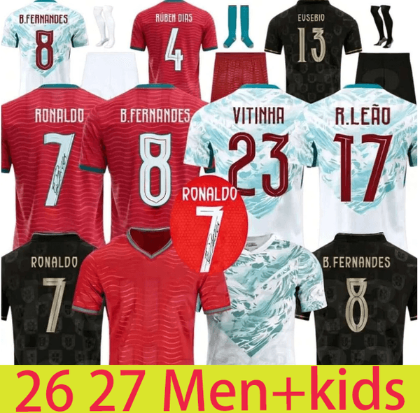 2026 27 World Cup portugals Ronaldo JOAO FELIX Portugal soccer jerseys 26 RUBEN NEVES Portuguese football shirt BERNARDO BRUNO FERNANDES kits kids football jersey