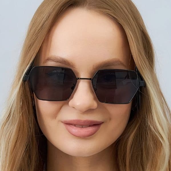 New Style High-End Elegant Thin Edge Polygonal UV Protection for Big Face Slimming Polarized Sunglasses