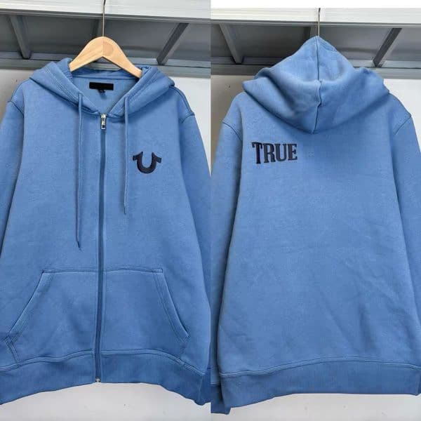 High quality Trues Relgions Letter Print Imeccable details Zier Hoodie Men Cool Streetwear Hooded Cardigan Zi U Jacket Casual Trendy To Comfortable Hi b7