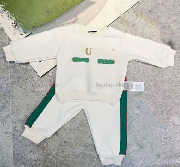 Toddler Baby Designer Trackuit Set Infant Kids Print Sweatshirt Trousers Suit Spring Autumn Children's Babies Boys Girls Clothing Brand Top Pant Sets