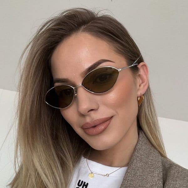 New Versatile Retro Metal Oval Personality Internet Celebrity Outdoor Sun Protection Fashion Sunglasses