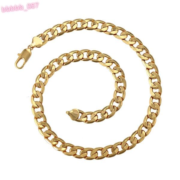 45659 Xuping Hot Sale 24k Gold Simple Design Jewellerybig Chain Necklace Jewelrymens Cuban Link Chain