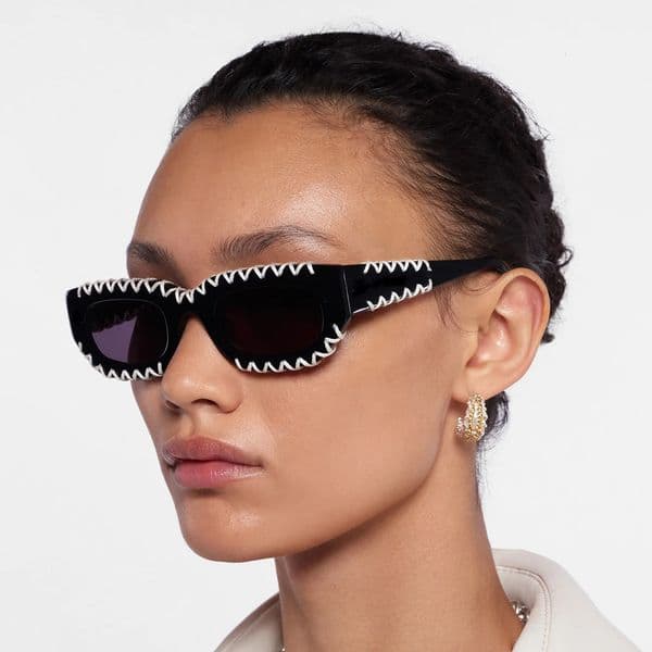 New stylish square braided rope personalized sunscreen sunglasses, men's and women's trendy summer sunglasses
