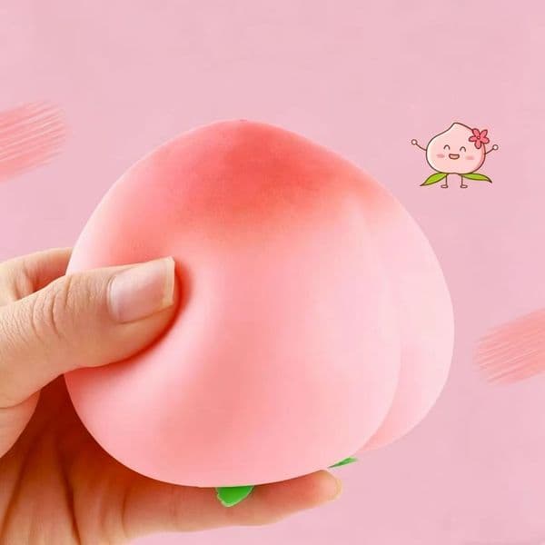 Needoh Cheese Peach Squishy Stress Ball Slow Rebound Fidget Sensory Toy Squishies for Kids Adults Anxiety Relief Party Favors